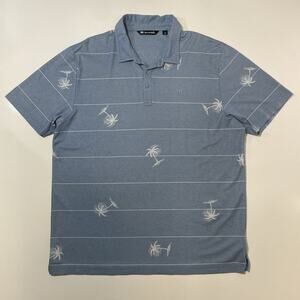 Travis Mathew Golf Polo Shirt Men’s XXL 2XL Blue Palm Tree Logo Performance